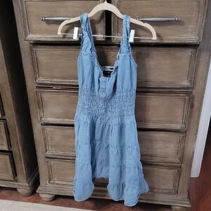 Cottagecore Blue Denim Dress